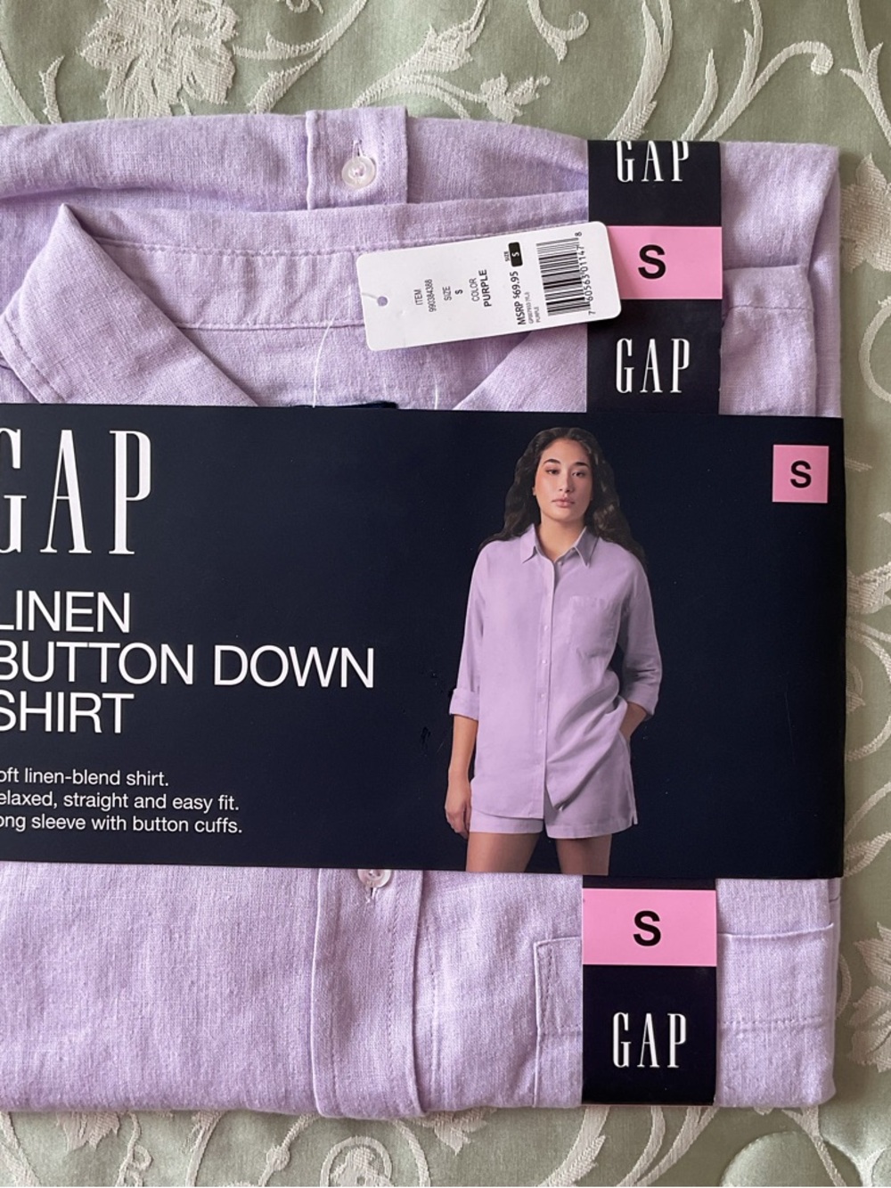 GAP Lilac Linen Button-Down Shirt